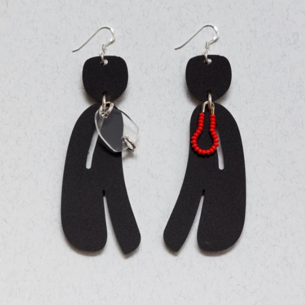 Warren Steven Scott Slashed Ovoids Charmed Earrings